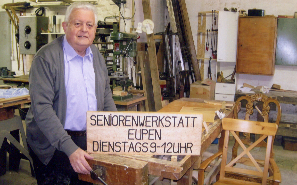 Hans Wertz in seiner Seniorenwerkstatt in der Eupener Unterstadt