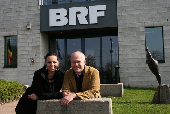 Vor dem BRF-Funkhaus: Petra Frey und Horst Senker