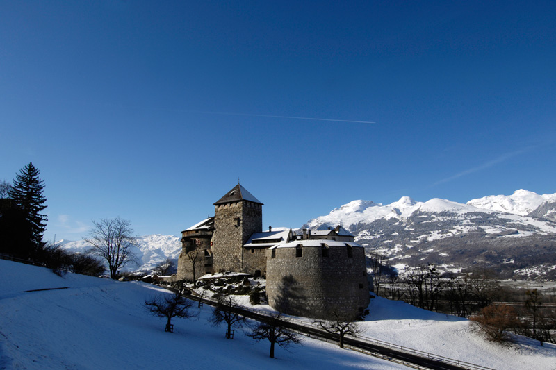 Das Schloss von Vaduz im Winter
