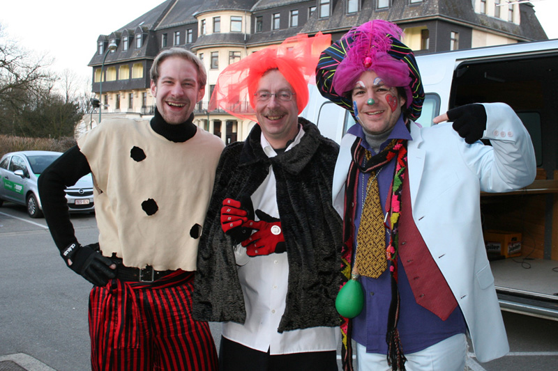 Auch 2013 geht es im BRF karnevalistisch zu: Andy Clooth, Werner Müllender und Adrian Küchenberg