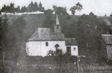 Foto der alten Kapelle von Valender (Einweihung 1720, Abriss 1950