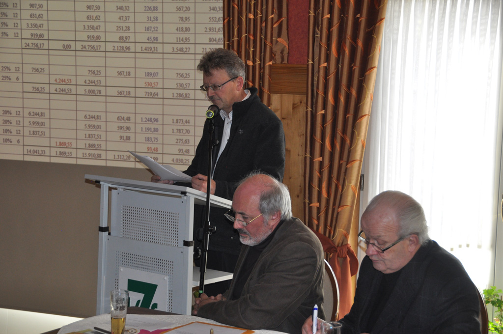 ZVS-Generalversammlung am 21. März in Meyerode - Lothar Trantes, sitzend Klaus-Dieter Klauser und Walter Reuter