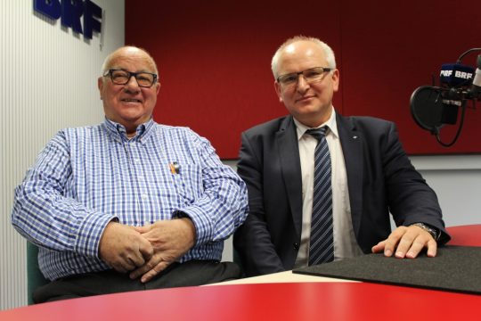 August Mauel und Studiogast Peter Dries