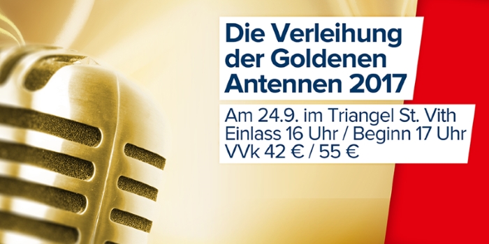 Der Vorverkauf für die Verleihung der Goldenen Antennen 2017 beginnt am 12. Dezember