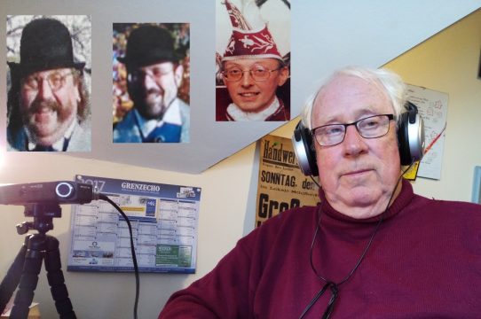 Mundartmoderator Werner Emonts mit dem Jubelprinzen Dieter Creutz