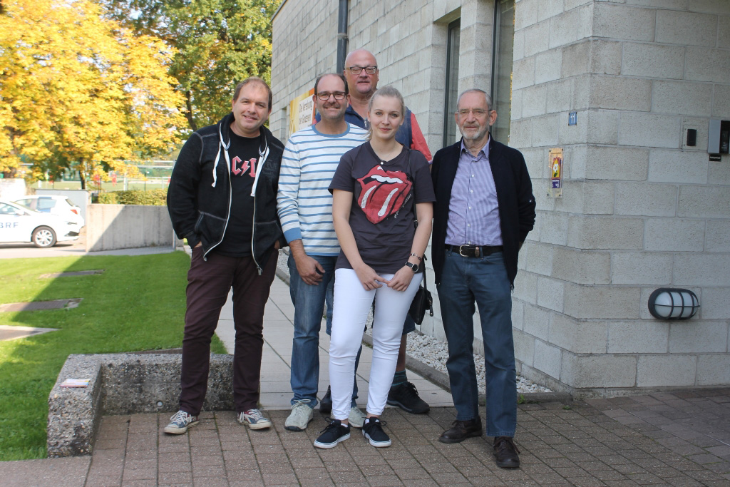 Studiogäste bei Jacky Aussems (hinten): Marc Hamel, André Evertz, Melina Hoenen und Hubert Hilligsmann