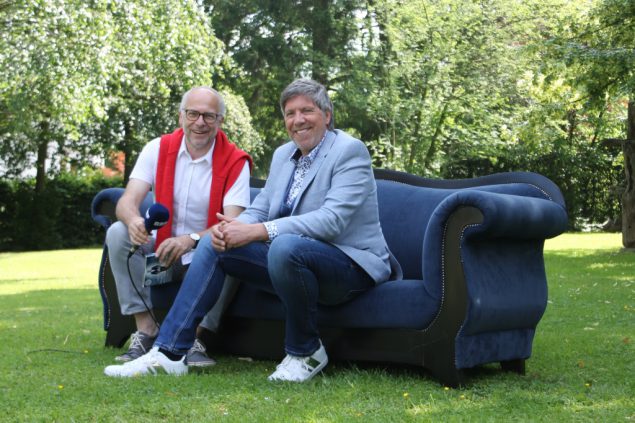 Christian Lais und Horst Senker auf der blauen BRF-Couch