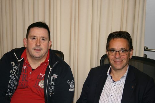 Pascal Gangolf mit seinem Studiogast Marc Schmitz