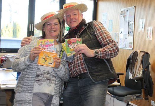 Die BRF-Karnevalsjecken Rosy Pifas und Alfried Schmitz freuen sich auf viele Zuschriften.