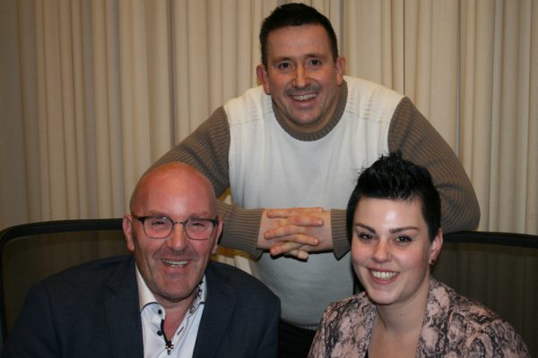 Mundart-Moderator Pascal Gangolf mit Alwin und Janine Brühl