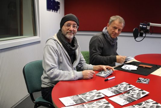 Das Duo Hausboot bei der Vorstellung seines dritten Albums